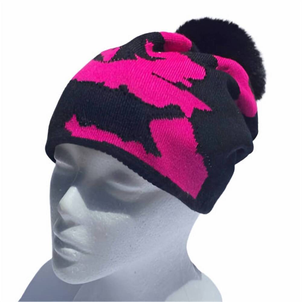 NEW HAUTE SHORE women's colorado camo pom hats in hot pink